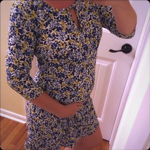Blue white floral maternity dress tunic